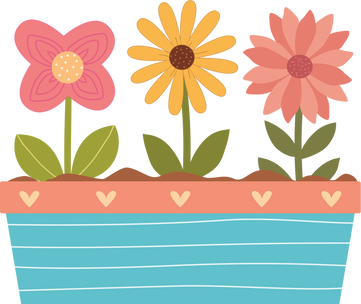 Flowers in Planter Illustration