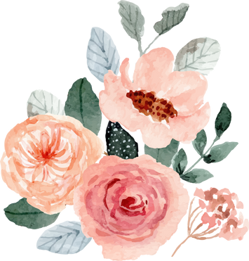 peach floral watercolor arrangement