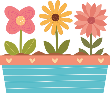 Flowers in Planter Illustration