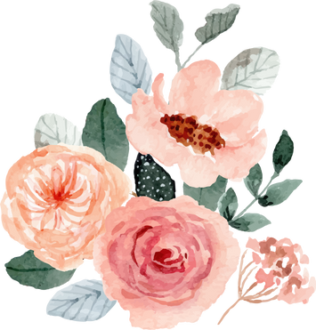 peach floral watercolor arrangement